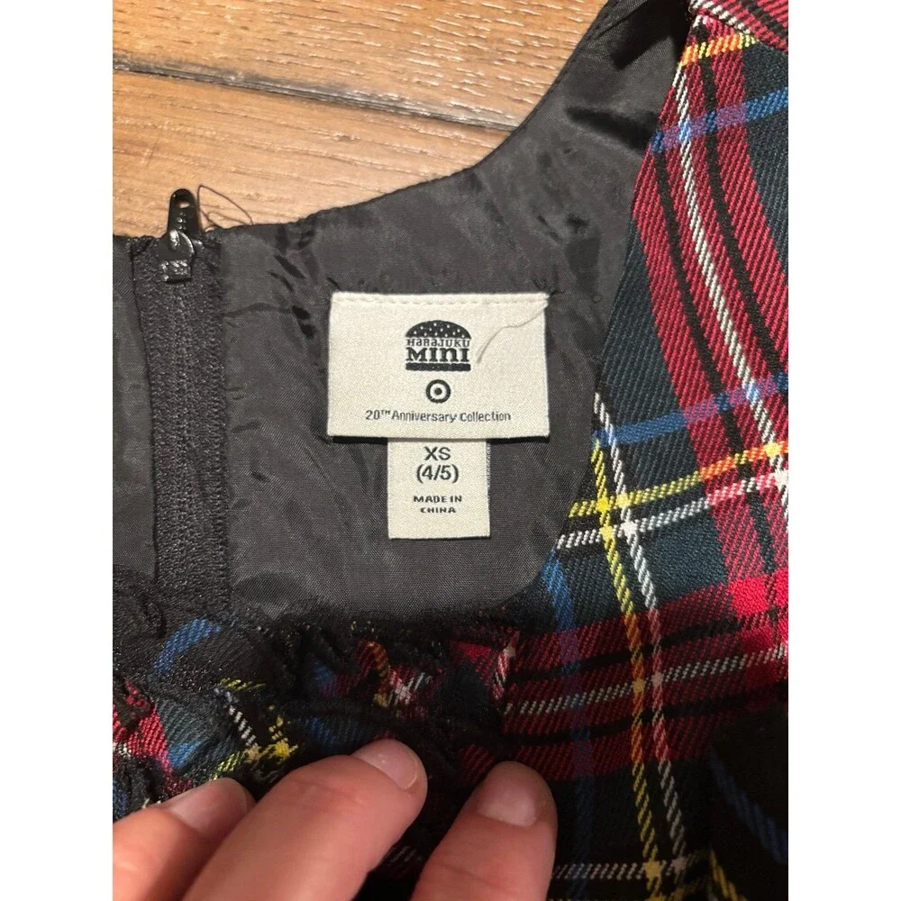 Harajuku Mini Target 4/5 Plaid Pinafore Dress Tartan Ruffle Schoolgirl Dress